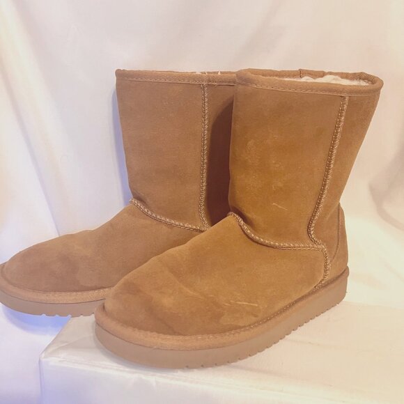 Koolaburra By UGG-Tan Sheepskin Inside/Suede out-Comfy-Warm-Slip On-School-Snow - Picture 6 of 16